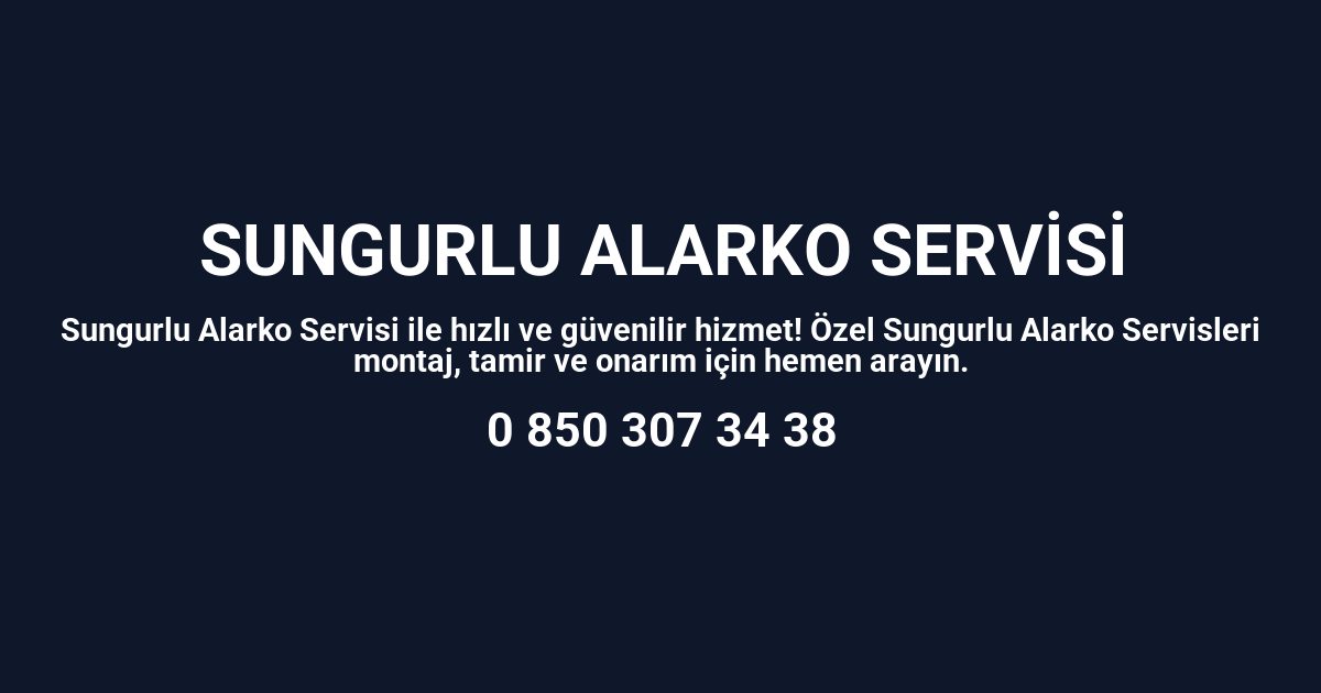 Sungurlu Alarko Servisi